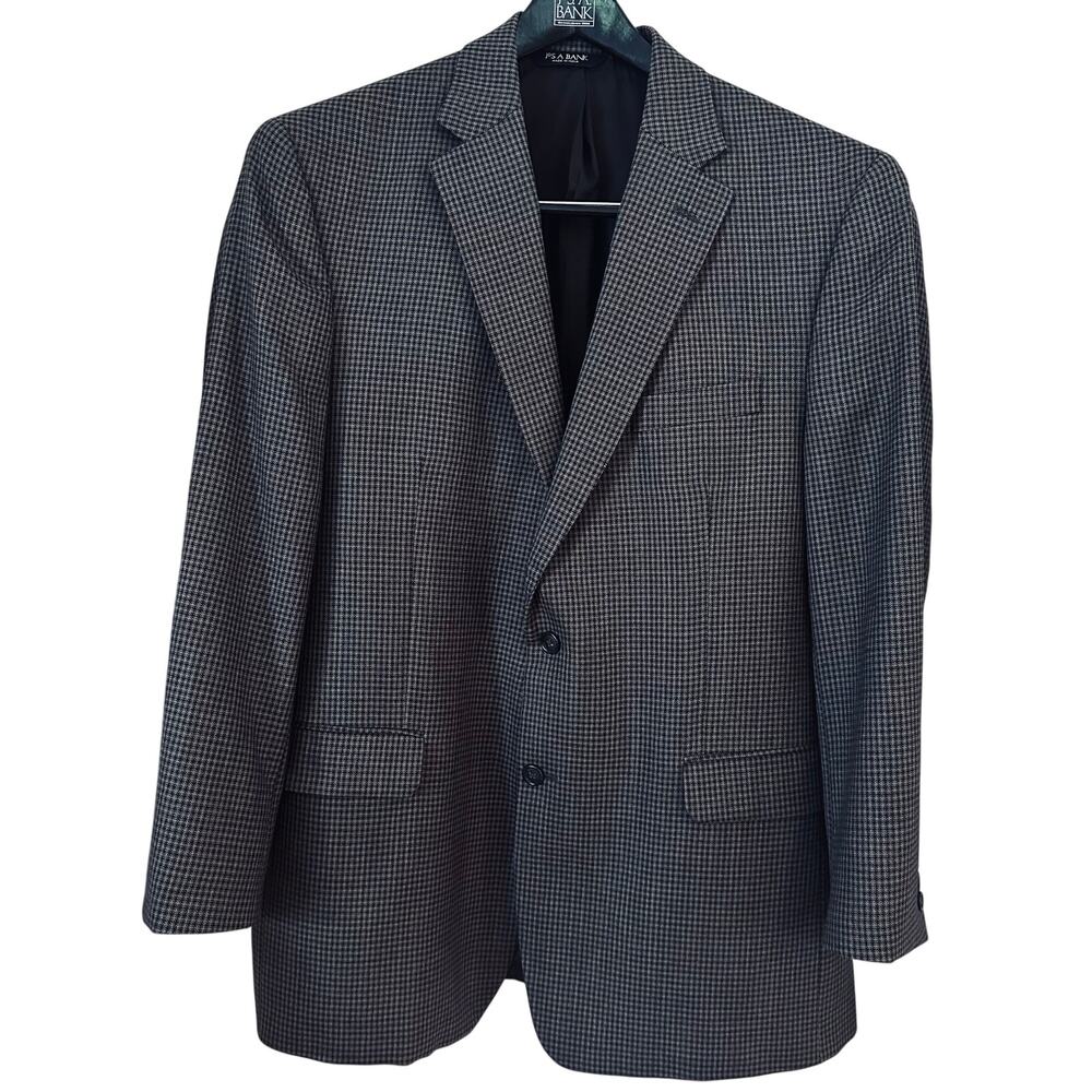 Jos. A Bank Traveler's Collection Tailored Fit Brown & Black Check 48R Blazer